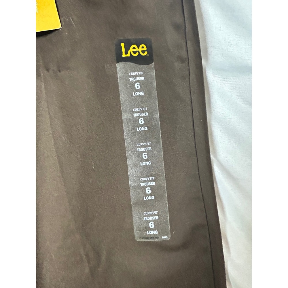 NWT Lee Modern Series Maxwell Curvy Fit Trouser Pants Brown Coffee Size 6 Long - Picture 4 of 16